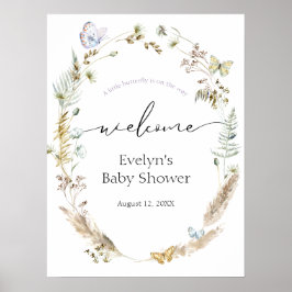 Butterfly på Boho Baby Shower Välkomstskylt Poster