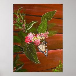 Butterfly på Bush-utskrift Poster