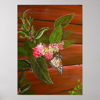 Butterfly på Bush-utskrift Poster