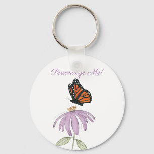 Butterfly på Cone Flower-Nyckelringen Nyckelring