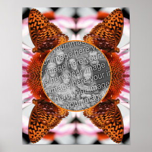 Butterfly på Flower Ram Skapar ditt eget foto Poster