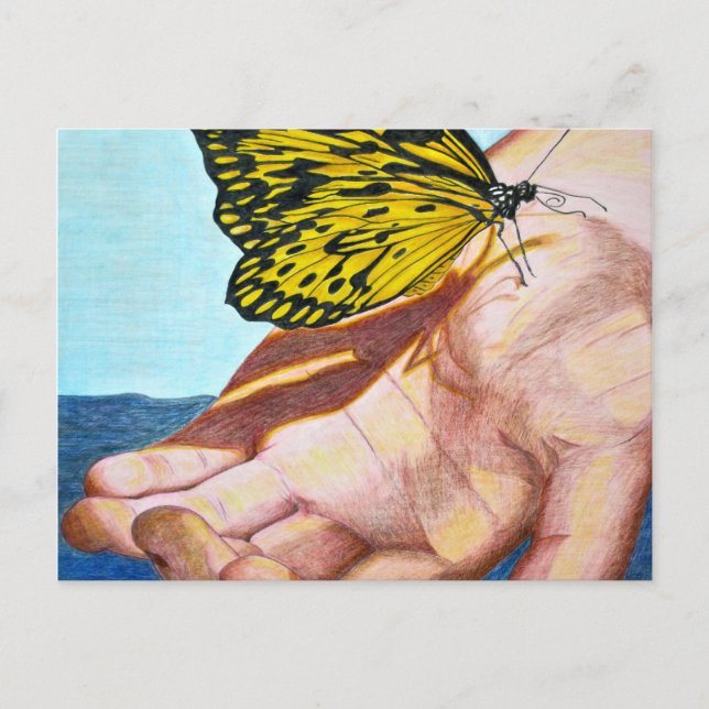 Butterfly på Hand Vykort (Framsida)