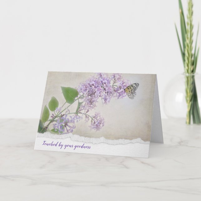 Butterfly på Lilacs tackkort Kort (Framsida)