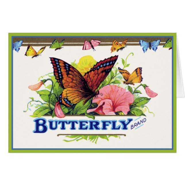 Butterfly på Petunias Hälsningskort (Framsidan Horizontal)