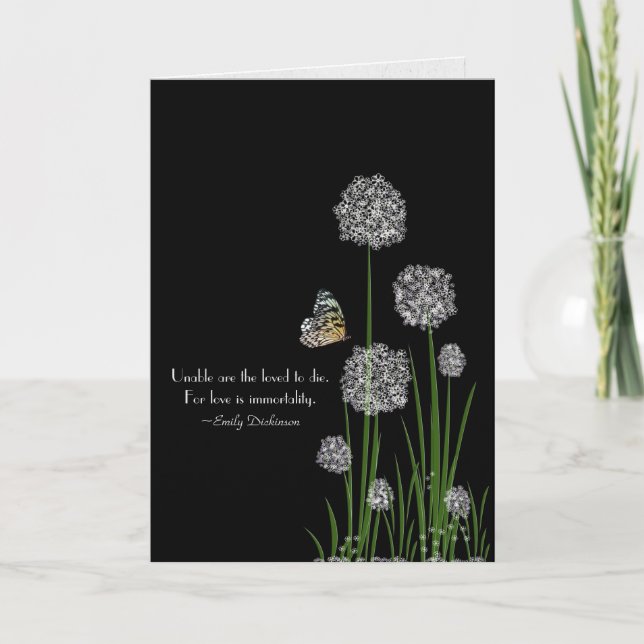 Butterfly på Puff-blommans sympati Kort (Framsida)