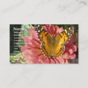 Butterfly på Rosa Zinnia Visitkort