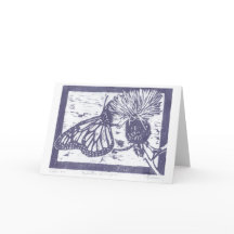 Butterfly på Thistle Japans Woodblock Print