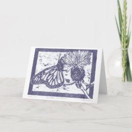 Butterfly på Thistle Japans Woodblock Print Tack Kort