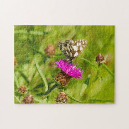 Butterfly på Thistle Jigszle Puzzle Pussel