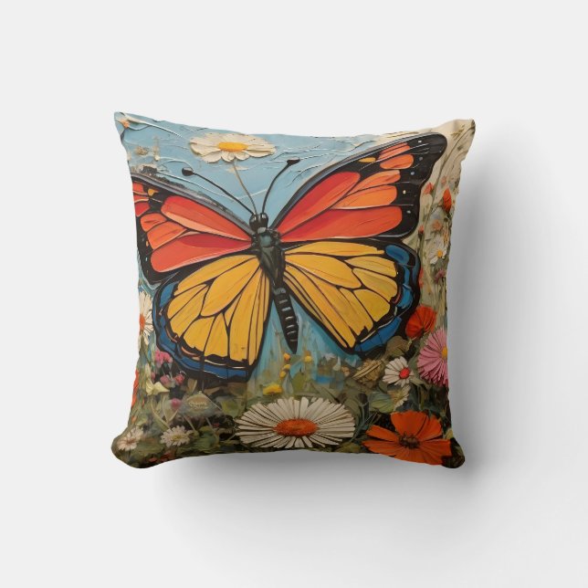 Butterfly på vilda blommor i Vår Kudde (Framsida)