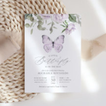 Butterfly på Way Lila Blommigt Baby Shower