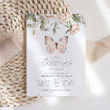 Butterfly på Way Rosa Blommigt Girl Baby Shower