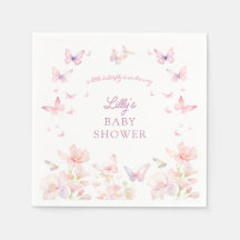Butterfly på Way Rosa Flowers Baby Shower