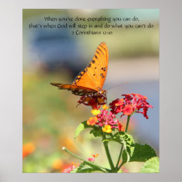 Butterfly på Wildfllowers, Scripture Verse Poster