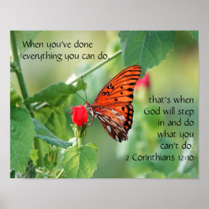 Butterfly på Wildfllowers, Scripture Verse Poster