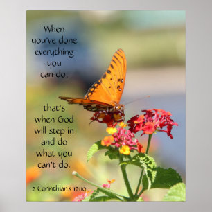 Butterfly på Wildfllowers, Scripture Verse Poster
