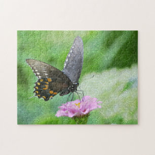 Butterfly på Zinnia Puzzle Pussel