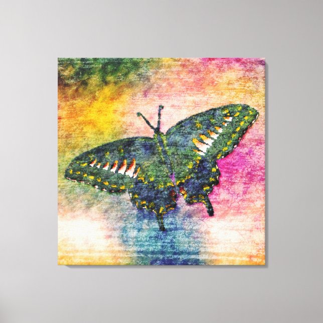 Butterfly Painting Art Monet Canvastryck (Framsida)