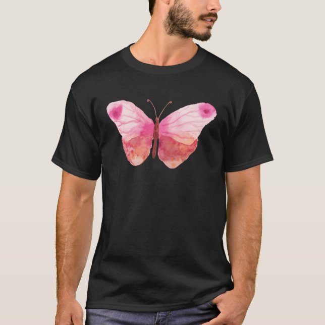 Butterfly  Painting  Insect Colourful Summer T Shirt (Framsida)