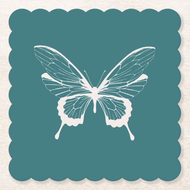 Butterfly Paper Coaster Underlägg Papper (Framsida)