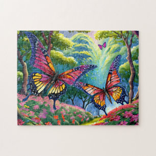 Butterfly Park 2 Fold och Vackra Jigszle Puzzle Pussel