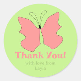 Butterfly Party Tack Runt Klistermärke