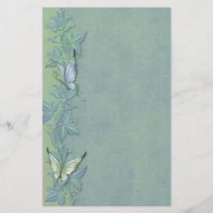 Butterfly Pastel-Blommigt Brevpapper