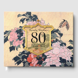 Butterfly Peonies 80:e födelsedagshälsgäst Gästböcker
