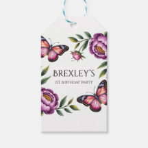 Butterfly & Peony Girls 1st. Tack för födelsedagsf