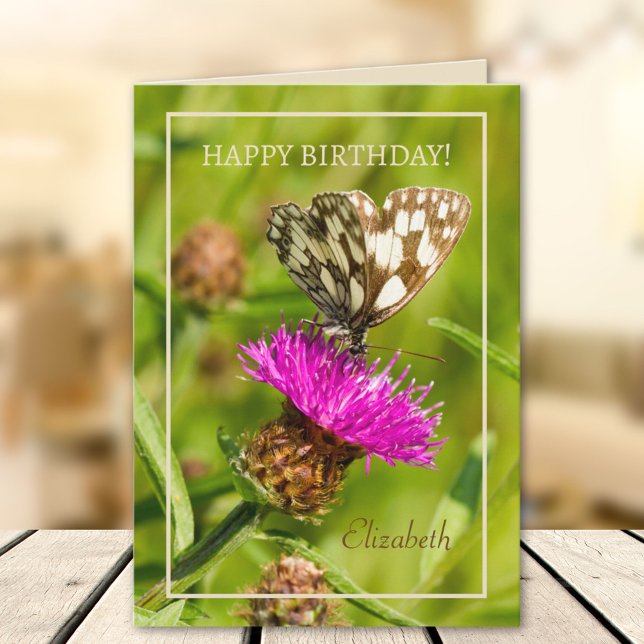 Butterfly Personlig Grattis på födelsedagen Kort (Skapare uppladdad)