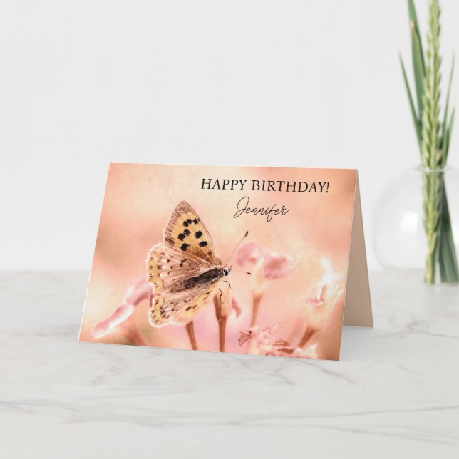 Butterfly Personlig Grattis på födelsedagen Kort (Framsida)