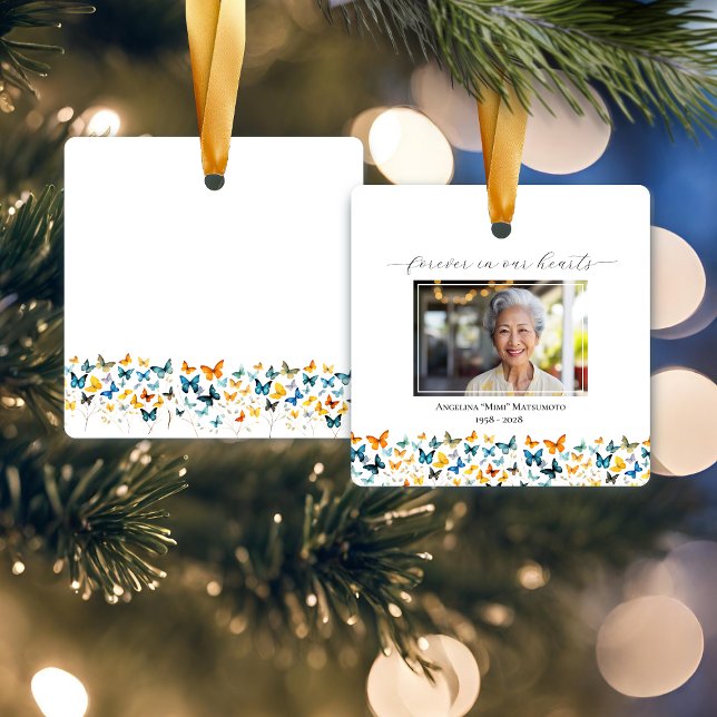 Butterfly Personlig Square Ornament (Skapare uppladdad)