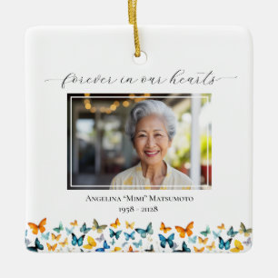 Butterfly Personlig Square Ornament - 2 foton