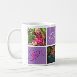 Butterfly Photo Collage Gift för Mamma Mors dag Kaffemugg