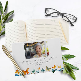 Butterfly Photo Funeral Guest Bok - enkel
