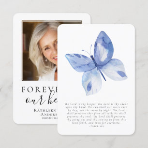 Butterfly Photo Funeral Prayer Card Tack Kort