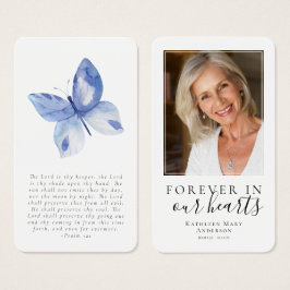 Butterfly Photo Memory Prayer Card Visitkort