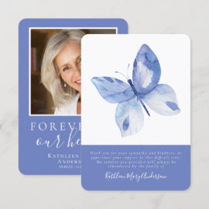 Butterfly Photo Sympathy Funeral Tack Kort