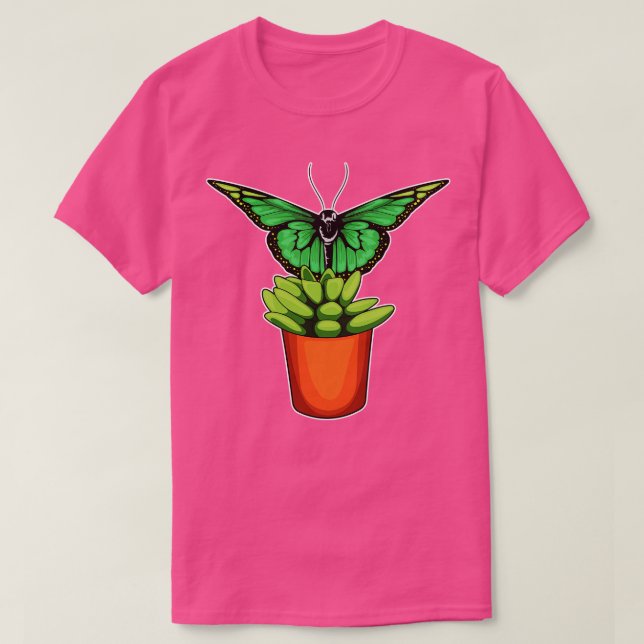 Butterfly Plant pot Flower T Shirt (Design framsida)