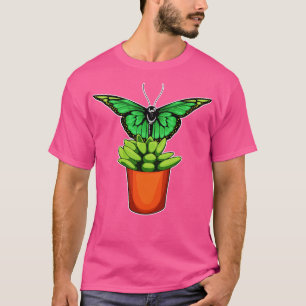 Butterfly Plant pot Flower T Shirt