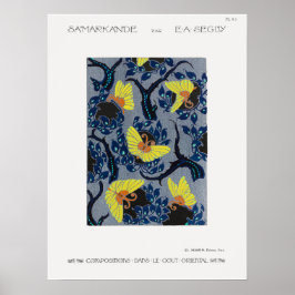 Butterfly pochoir mönster i Art nouveau Poster