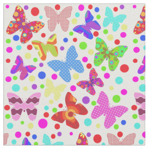 Butterfly polka punkt färglös, söt djurdaghem tyg