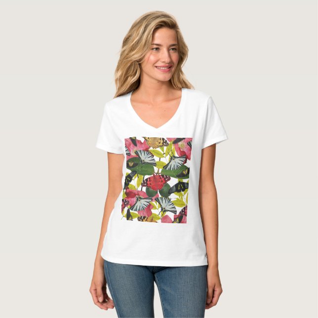 Butterfly & Poppy T Shirt (Hel framsida)