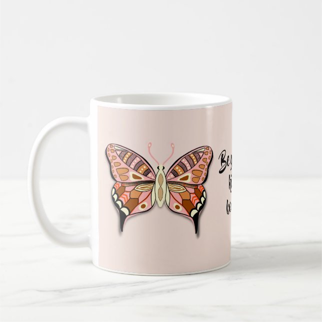 Butterfly Positive Quote Kaffemugg (Vänster)