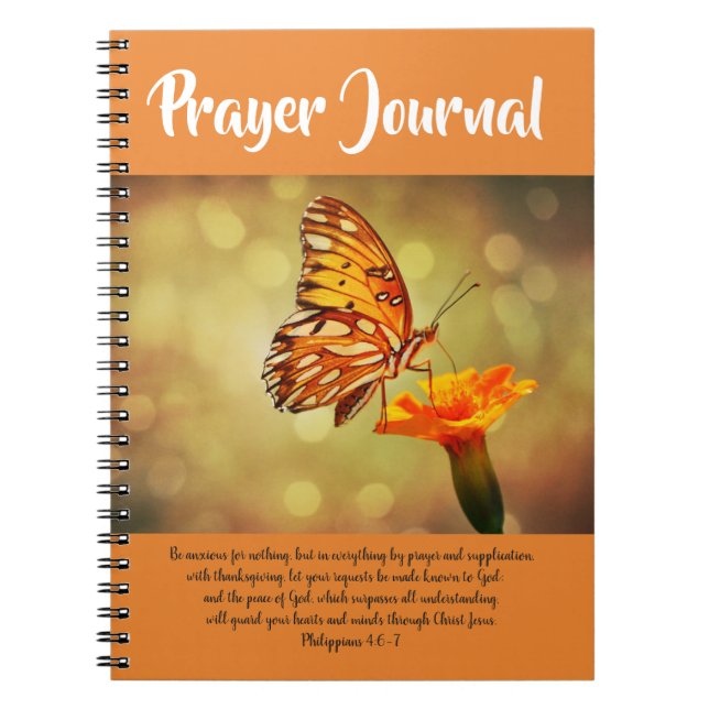 Butterfly Prayer Journal Anteckningsbok (Framsidan)