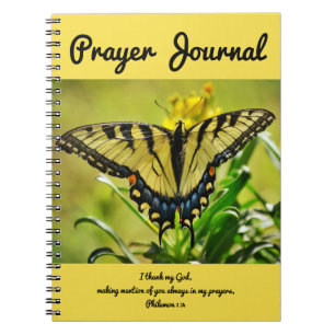 Butterfly Prayer Journal Philemon 1:4 Anteckningsbok