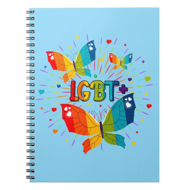Butterfly Pride Kärlek är Kärlek HBT-medvetenhet Anteckningsbok (Framsidan)