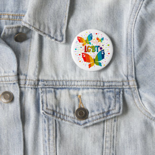 Butterfly Pride Kärlek är Kärlek HBT-medvetenhet Knapp