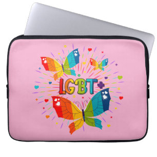 Butterfly Pride Kärlek är Kärlek HBT-medvetenhet Laptop Fodral