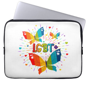 Butterfly Pride Kärlek är Kärlek HBT-medvetenhet Laptop Fodral